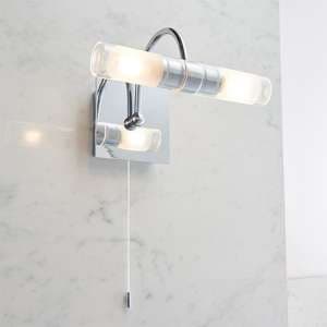 Shore 2 Lights Clear And Frosted Glass Wall Light In Chrome - UK