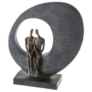 Side By Side Poly Design Sculpture In Burnished Bronze And Grey