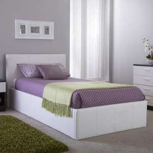 Stilton Faux Leather Single Bed In White