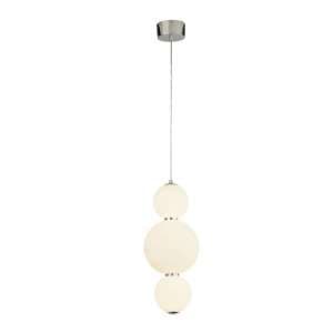 Sierra 2 Pendant Light In Chrome With Opal Glass Shades - UK
