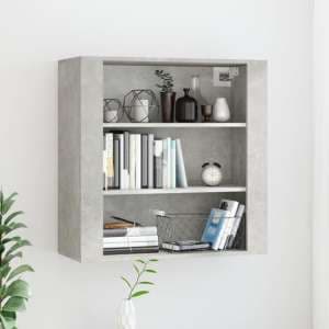 Silvis Wooden Wall Shelving Unit In Concrete Effect