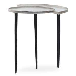 Simbala Metal Side Table In Silver And Black - UK