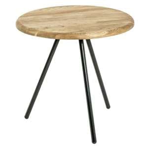Simons Small Wooden Side Table In Oak With Black Metal Legs - UK