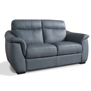 Sineu Leather Fixed 2 Seater Sofa In Cobalto - UK