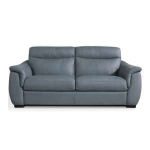 Sineu Leather Fixed 3 Seater Sofa In Cobalto - UK