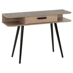 Sineu Wooden Console Table In 1 Drawer Mid Oak Effect And Grey - UK