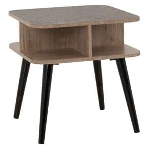 Sineu Wooden Side Table In Mid Oak Effect And Grey - UK