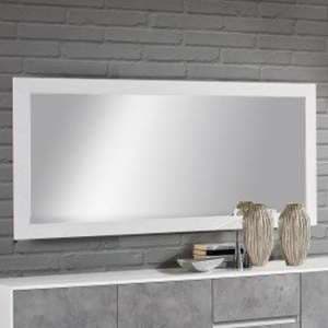 Sion Wall Mirror Rectangular Large In Matt White Wooden Frame - UK
