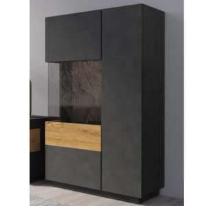Sioux Display Cabinet Left 2 Doors In Matera And Oak With LED