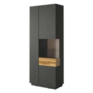 Sioux Display Cabinet Tall Right 2 Doors In Matera And Oak With LED