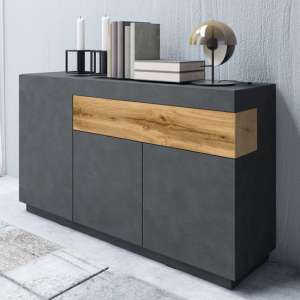 Sioux Wooden Sideboard With 3 Doors 1 Drawer In Matera And Oak
