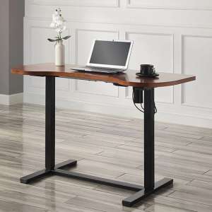 Siverek Height Adjustable Laptop Desk In Walnut And Black - UK