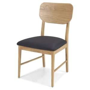 Skier Black Fabric Dining Chair With Wooden Frame