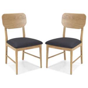 Skier Black Fabric Dining Chairs In A Pair With Wooden Frame