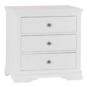 Skokie Wooden Chest Of 3 Drawers In Classic White - UK