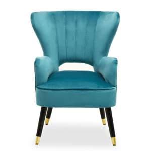 Sloane Velvet Upholstered Armchair In Green - UK