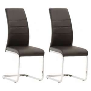 Sako Black Faux Leather Dining Chair In A Pair - UK