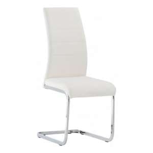 Sako Faux Leather Dining Chair In White - UK