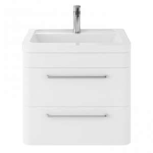 Solaria 60cm Wall Vanity With Ceramic Basin In Pure White - UK