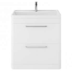 Solaria 80cm Vanity Unit With Polymarble Basin In Pure White - UK