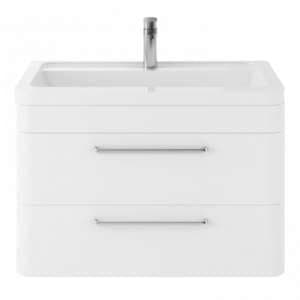 Solaria 80cm Wall Vanity With Ceramic Basin In Pure White - UK