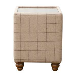 Solna Glass Top Leather And Wool Side Table In Natural