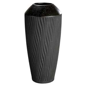 Sombre Ceramic Large Decorative Vase In Matt Black