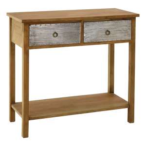 Sophia Wooden Console Table With 2 Drawers In Natural - UK