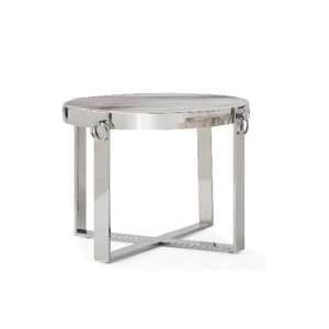 Sophie Marble End Table With Polished Stainless Steel Frame