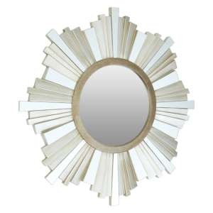 Sorel Strip Design Wall Mirror In Silver And Champagne Frame