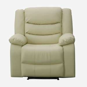 Sorreno Bonded Leather Recliner 1 Seater Sofa In Ivory