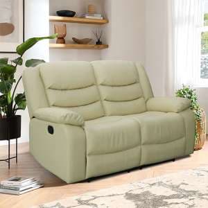 Sorreno Bonded Leather Recliner 2 Seater Sofa In Ivory