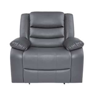 Sorreno Bonded Leather Recliner 1 Seater Sofa In Dark Grey