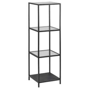 Sparks Clear Glass 3 Shleves Display Stand In Black Frame