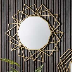 Spectra Round Wall Mirror In Gold Frame - UK