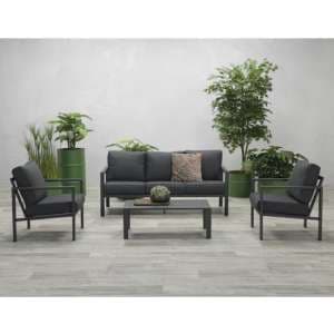 Sprake 3 Seater Sofa Group With 2 Armchairs In Carbon Black