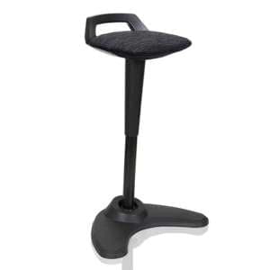 Spry Fabric Office Stool In Black Frame And Black Seat