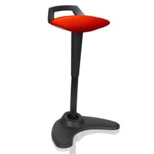 Spry Fabric Office Stool In Black Frame And Tobasco Red Seat