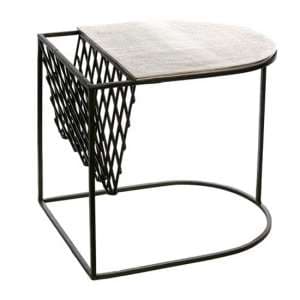 Stack Aluminium Side Table In Antique Black And Silver - UK