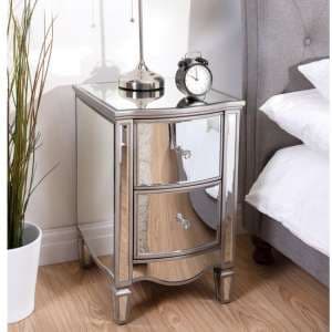 Stafford Mirrored Bedside Cabinet With 2 Drawers