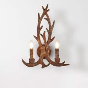 Stag 2 Lights Wall Light In Natural - UK