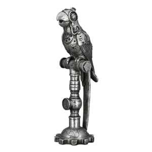 Steampunk Parrot Poly Sculpture In Antique Silver