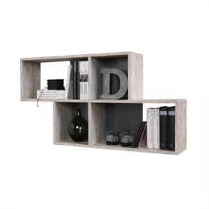 Stella Wall Mounted Display Shelf In Sand Oak And Anthracite