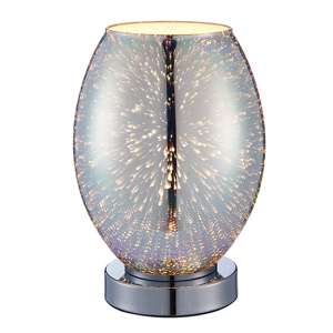 Stellar Holographic Glass Touch Table Lamp In Chrome - UK