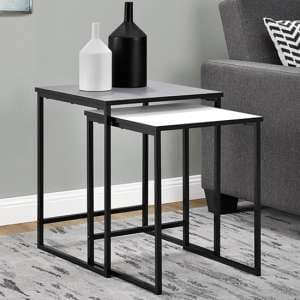 Stewarts Wooden Set Of 2 Nesting Tables In Grey And White - UK