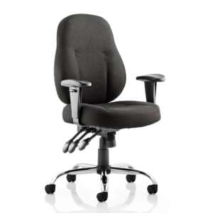 Storm Fabric Office Chair In Black With Arms - UK