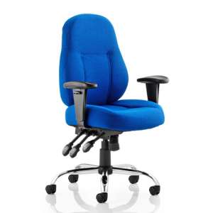Storm Fabric Office Chair In Blue With Arms - UK