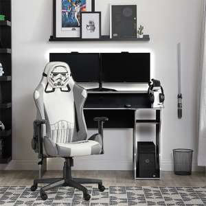 Stormtrooper Faux Leather Childrens Gaming Chair In White