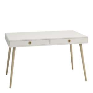 Strafford Wooden Laptop Desk With 2 Drawers In White