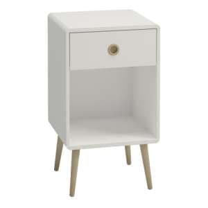 Strafford Wooden Bedside Cabinet With 1 Drawer In Off White - UK